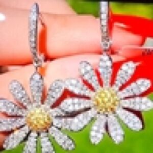 Elegant Silver and Gold Daisy Earrings